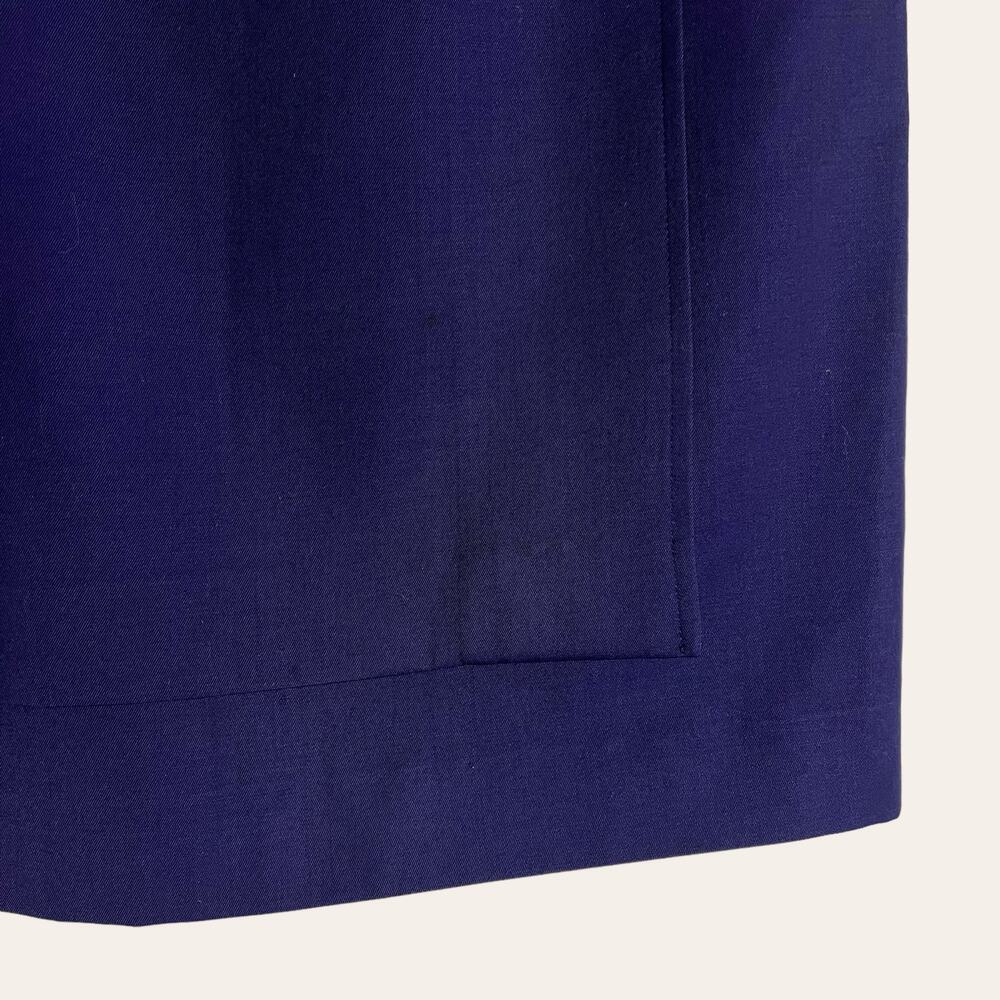 Giorgio Armani Solid Navy Purple Blue Straight Pencil Wrap Skirt Size 6 - Picture 10 of 11